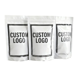 Custom Printed China Food Grade Resealable Plastic Doypack White Ziplock Stand up Pouch Packaging Bag with Unique Window