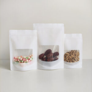 In Stock Bags White Stand up Pouch Bags With Window