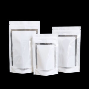 In Stock Bags White Stand up Pouch With Unique Window