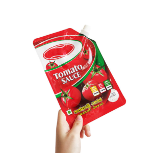 Custom Printed Ketchup Sauce Stand up Pouch With Spout