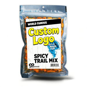 Custom Printed Sticker Packaging for Spicy Trail Mix