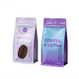 Customized Logo Flat Bottomed Coffee Bean Packaging with Valve Zipper