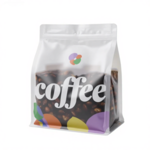 Custom Printing Coffee Frosted Clear Bags with Valve