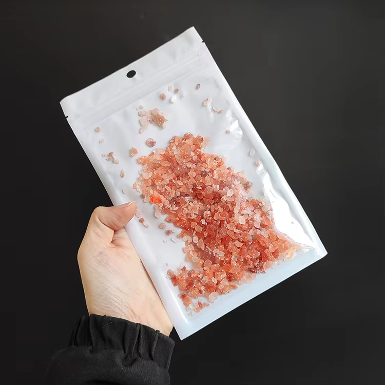 In Stock Bags Clear Front Pearlescent Film White Poly Flat Pouch - Image 2