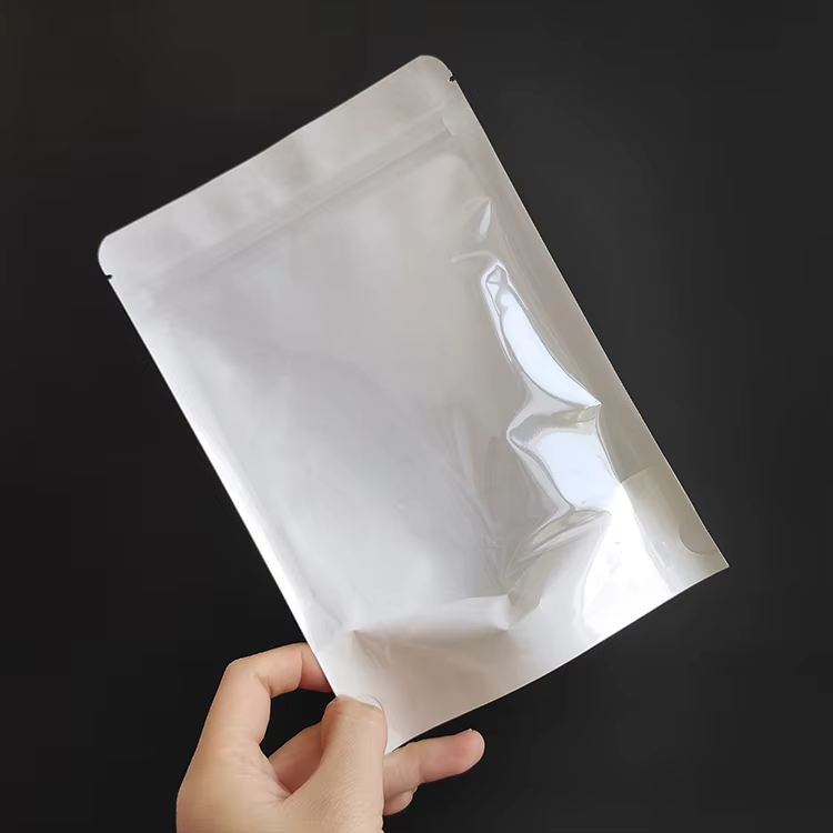 In Stock Bags Clear Front Stand up White Kraft Paper Pouch - Image 2