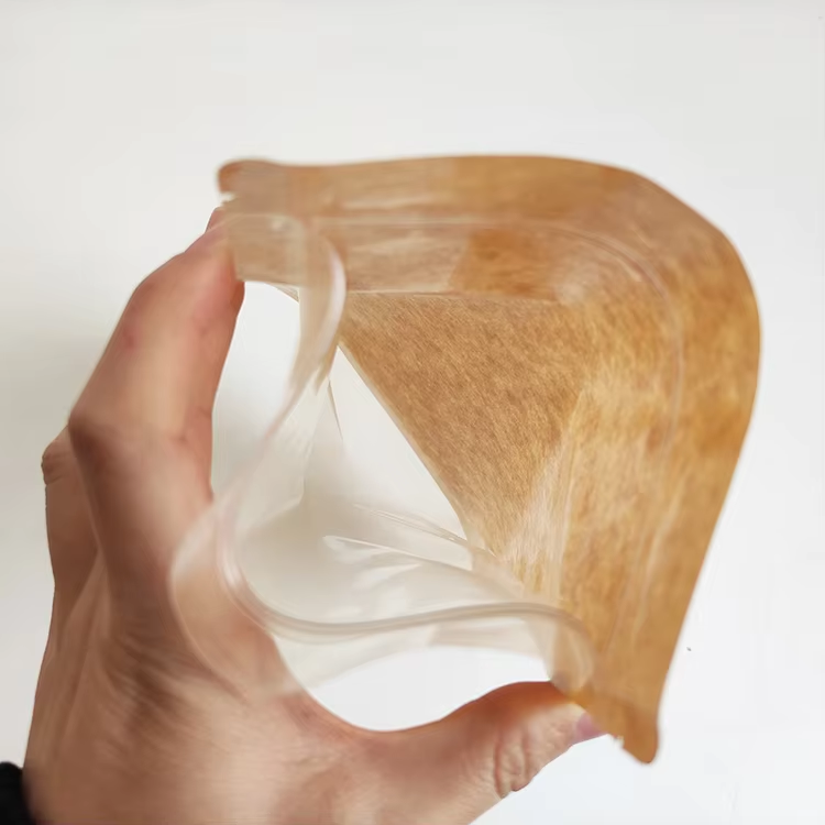 In Stock Bags Clear Front 3 Side Seal Kraft Paper Flat Pouches - Image 2