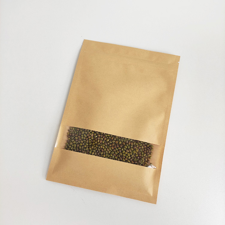 In Stock Bags 3 Side Seal Kraft Paper Packaging With Window - Image 4
