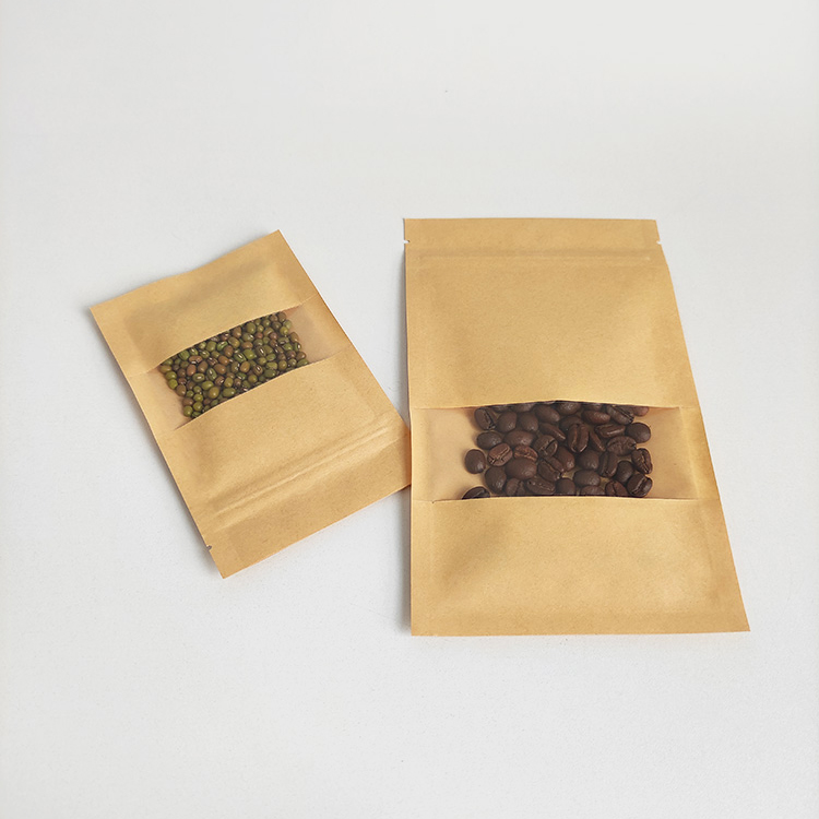 In Stock Bags 3 Side Seal Kraft Paper Packaging With Window - Image 6