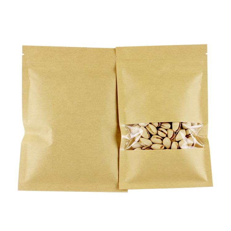 In Stock Bags 3 Side Seal Kraft Paper Packaging With Window - Image 2