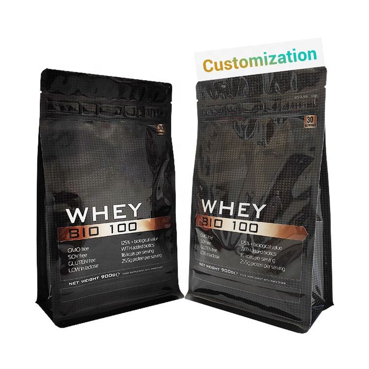 Custom Printing Eight Side-sealed Box Pouch Bag for Whey Protein Powder