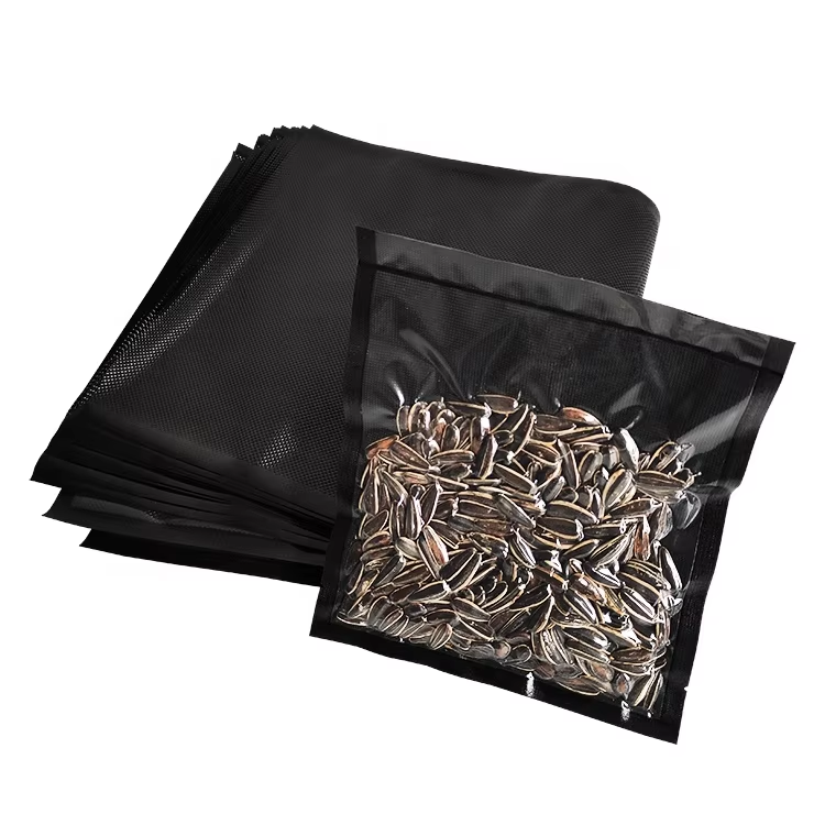 In Stock Bags Co-extruded Black Embossed Vacuum Seal Bag