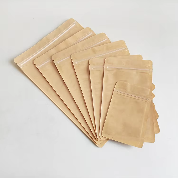 In Stock Bags Clear Front 3 Side Seal Kraft Paper Flat Pouches - Image 4