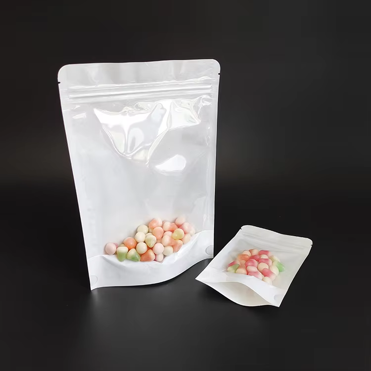 In Stock Bags Clear Front Stand up White Kraft Paper Pouch - Image 5