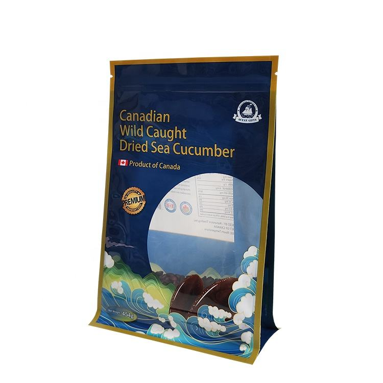 Custom Printing Flat Bottom Bag Dried Seafood Packaging Bags