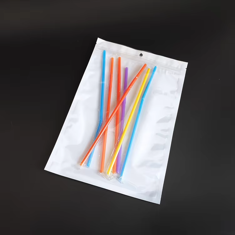 In Stock Bags Clear Front Pearlescent Film White Poly Flat Pouch - Image 6