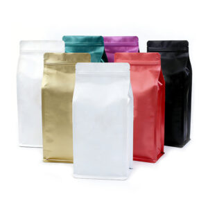 In Stock Bags Colorful Aluminum Foil Flat Bottom Pouches Bag