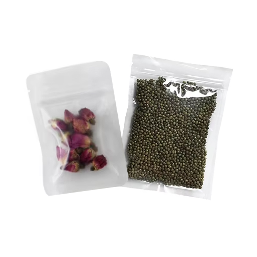 In Stock Bags Clear and Matte Frosted Plastic Flat Pouch