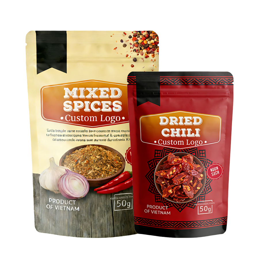 Custom Printed Herbs Chili Spices Powder Masala Packaging Bag