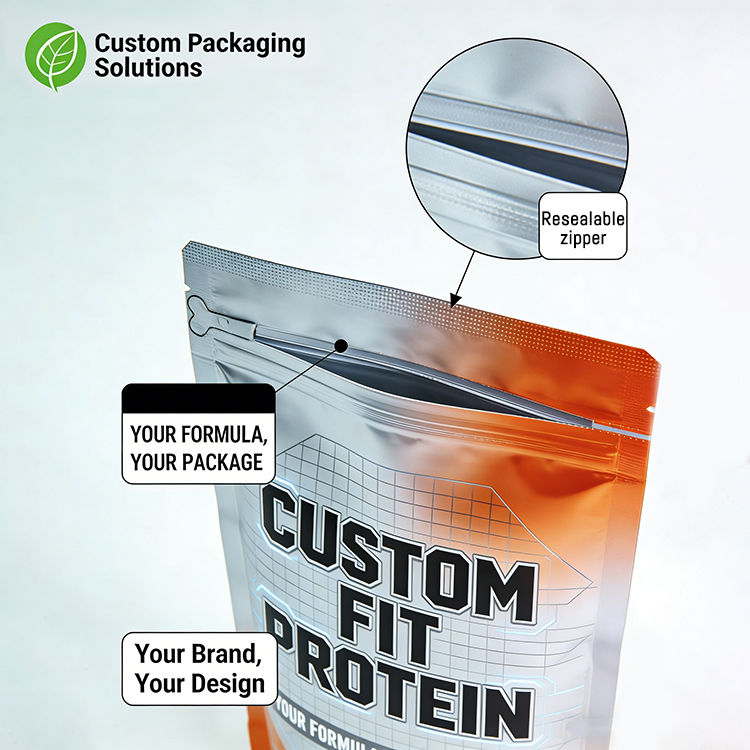 Custom Printing Stand up Pouch for Protein Powder - Image 4