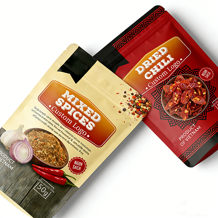 Custom Printed Herbs Chili Spices Powder Masala Packaging Bag - Image 2