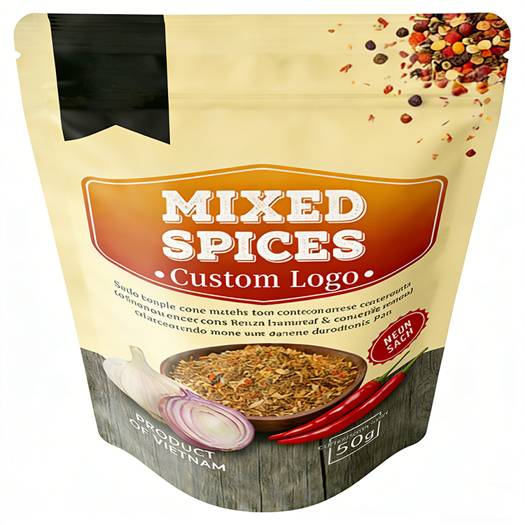 Custom Printed Herbs Chili Spices Powder Masala Packaging Bag - Image 3